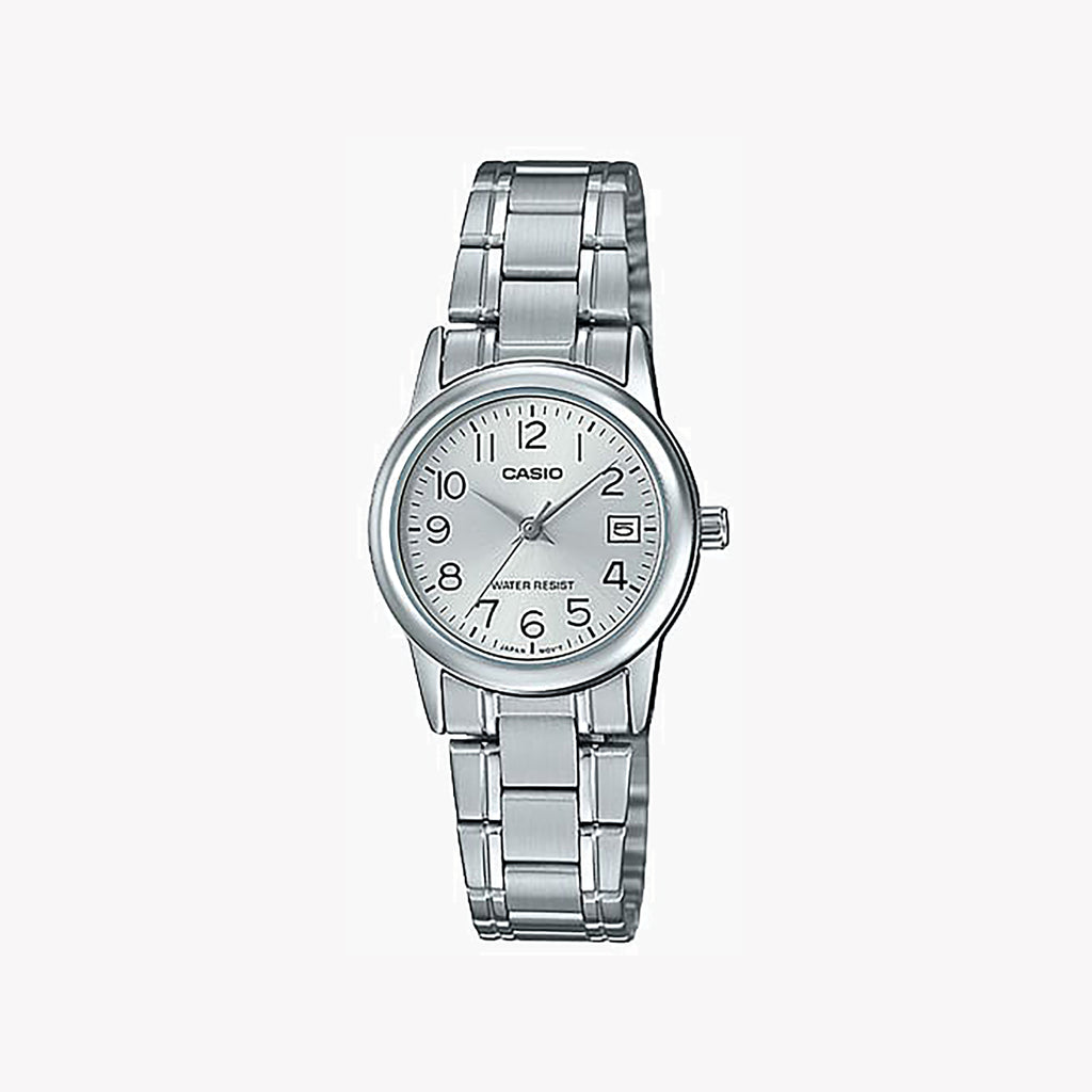 CASIO Women's Watch with Silver Stainless Steel Case and Silver Stainless Steel Band