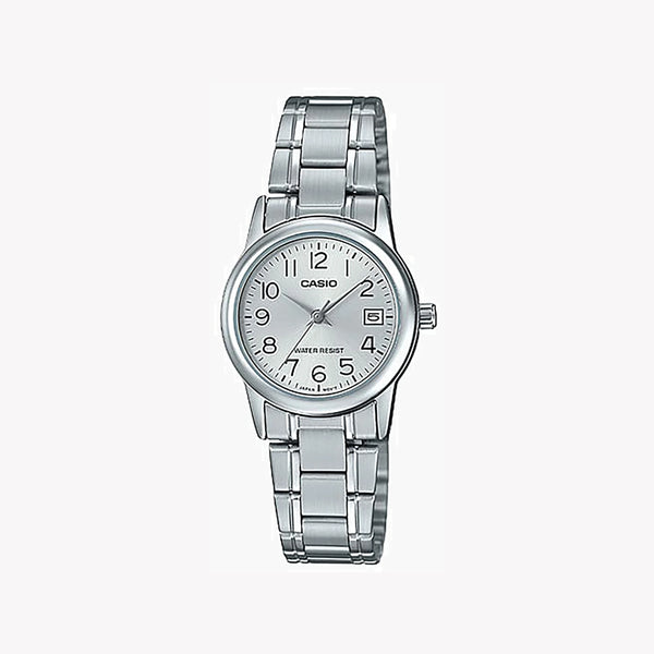 CASIO Women's Watch with Silver Stainless Steel Case and Silver Stainless Steel Band