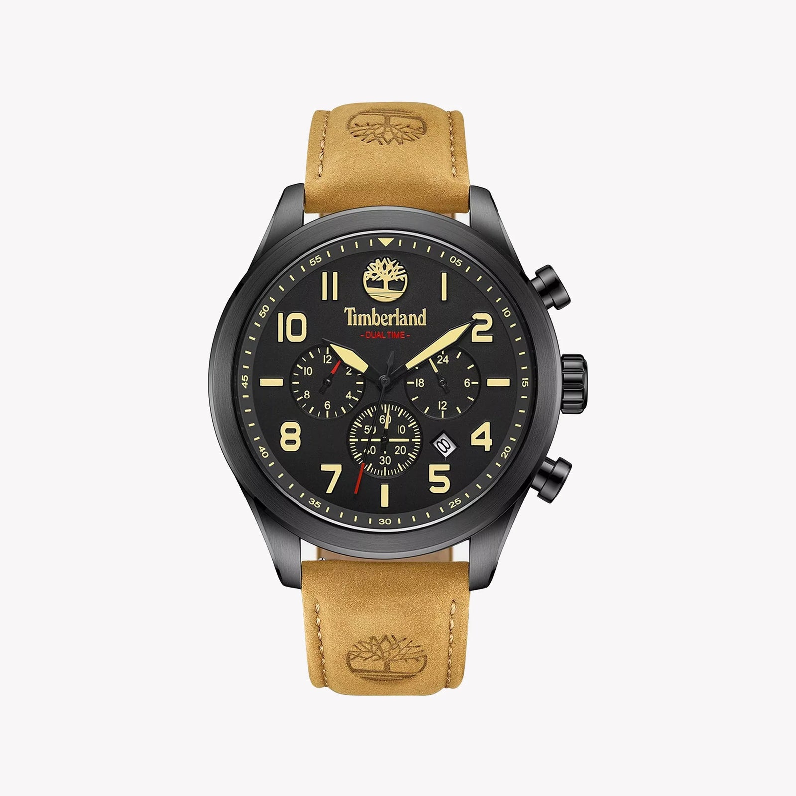 TIMBERLAND TDWGF0009701 - RUGGED ELEGANCE MEN'S WATCH WITH BLACK STAINLESS STEEL & BROWN LEATHER BAND
