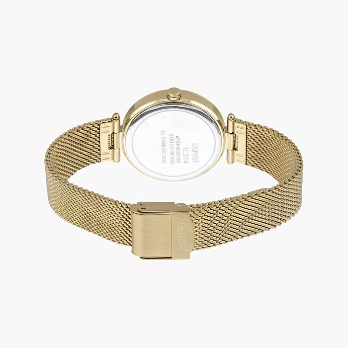 Esprit Women's Gold Stainless Steel Watch, Silver Dial | Es1g133m0045