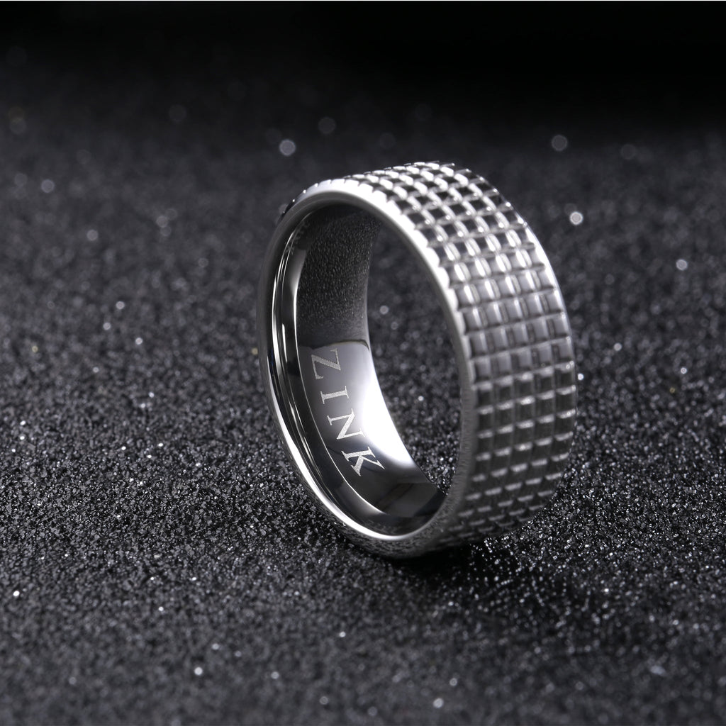 Zink Men's Silver Stainless Steel Ring | Zjrg014ssp