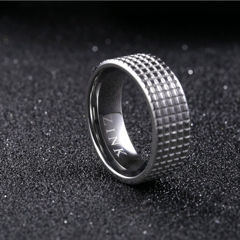 Zink Men's Silver Stainless Steel Ring | Zjrg014ssp