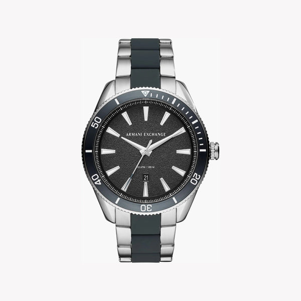 Armani Exchange Men's Silver Watch, Black Dial | Ax1834