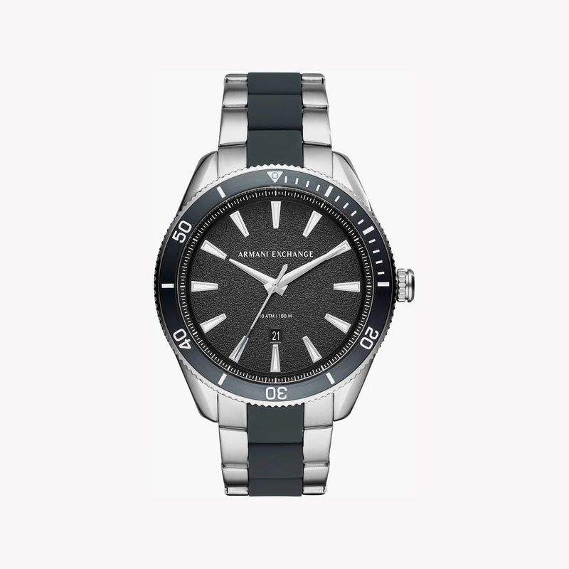 ARMANI EXCHANGE AX1834 BOLD TIMEPIECE - STUNNING SILVER STAINLESS STEEL WITH BLACK DIAL