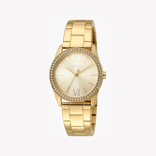 Esprit Women's Gold Stainless Steel Watch, Champagne Dial | Es1l069m0035 by i-watch