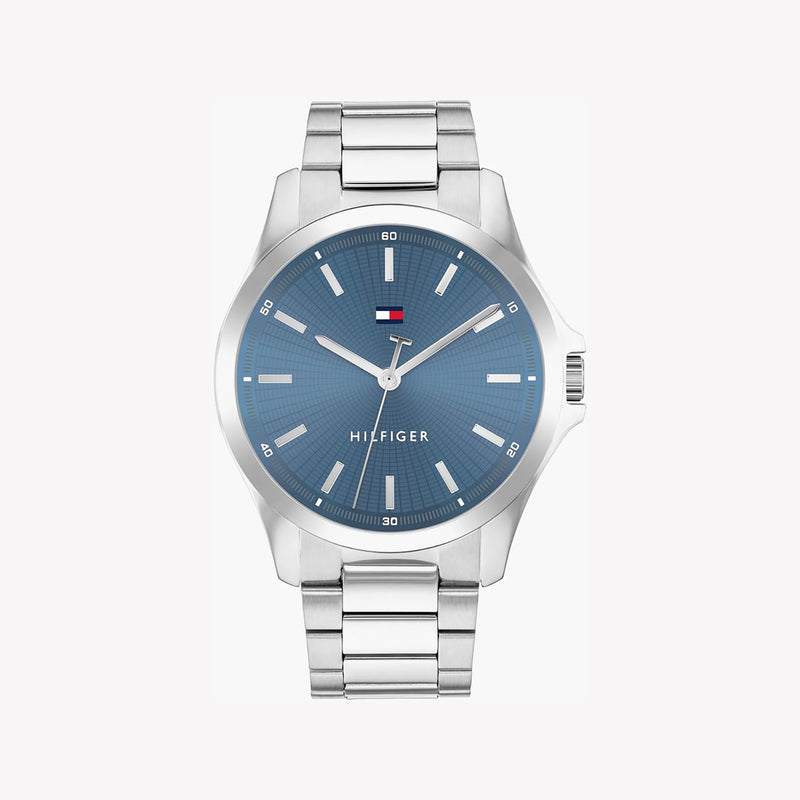 Tommy Hilfiger Men's Silver Watch, Blue Dial | Mod. Bruce 1710670 by i-watch