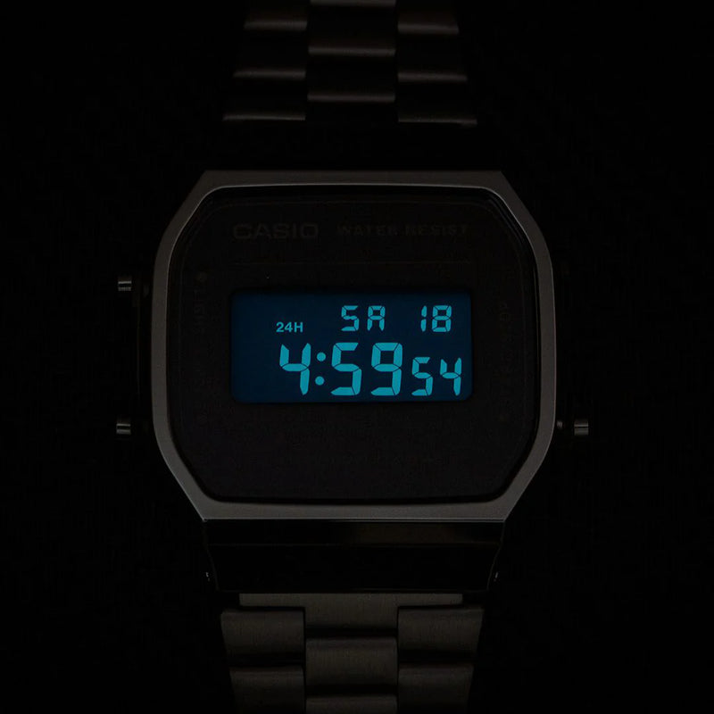 Casio Men's Resin/Metal Watch, Silver Dial | A168wem-1ef by i-watch