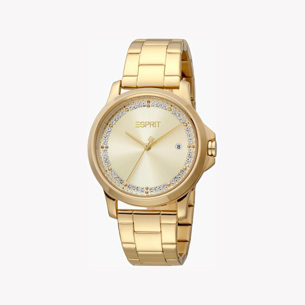 Esprit Women's Gold Stainless Steel Watch, Champagne Dial | Es1l203m0035 by i-watch