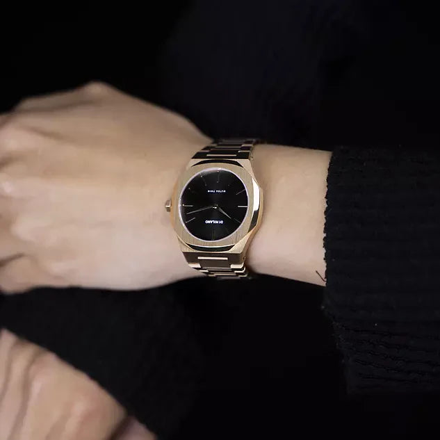 D1 MILANO Women's Rose Gold Watch, Black Dial | D1-UTBL06 by i-watch