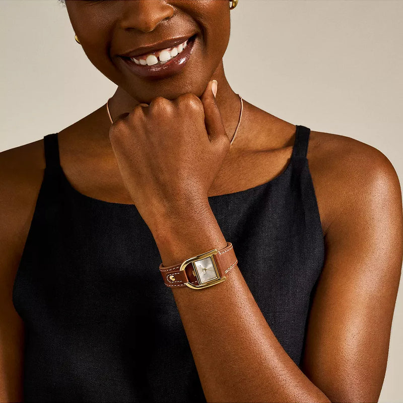 Fossil Women's Gold Stainless Steel, Brown Leather | Es5264 by i-watch