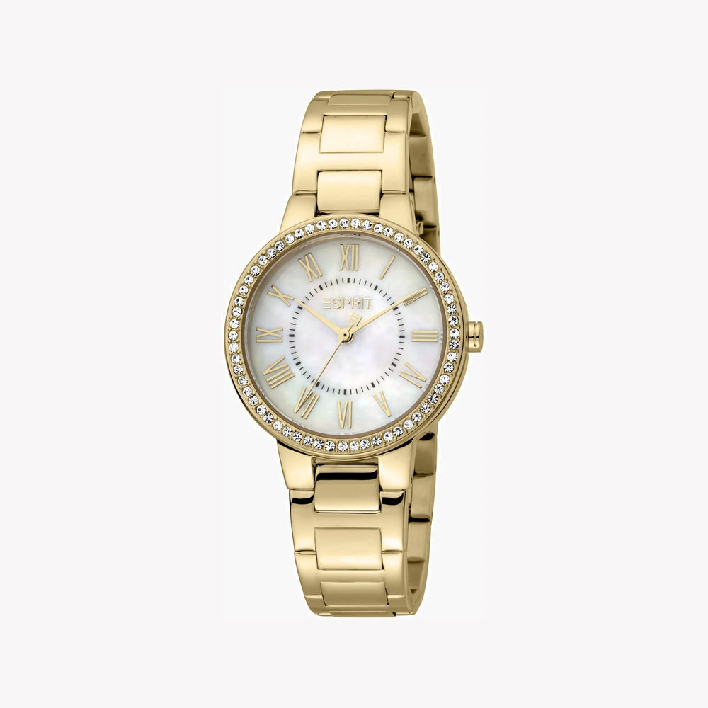 Esprit Women's Gold Stainless Steel Watch, White Dial | Es1l042m0025 by i-watch