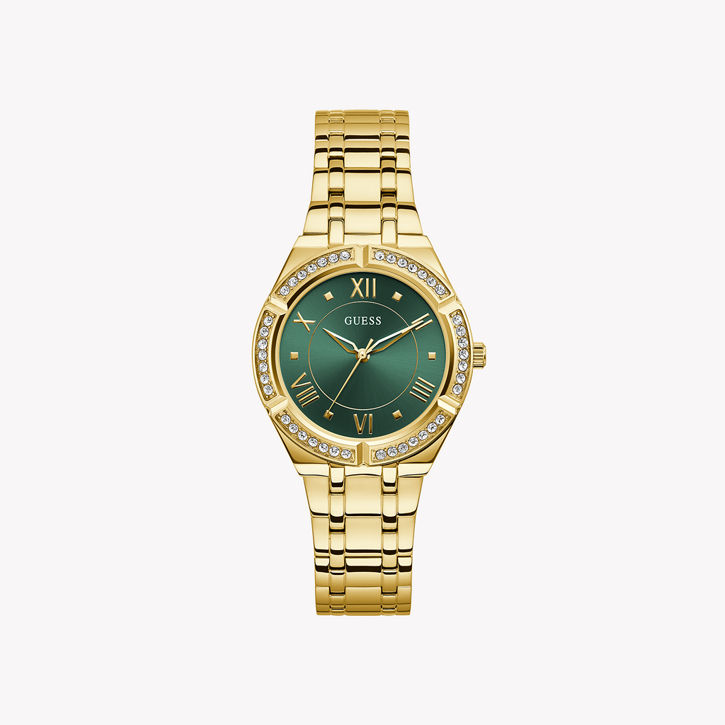 GUESS GW0033L8 - ELEGANT GREEN GLAMOUR - Women's Gold & Green Quartz Watch
