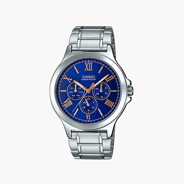 Casio Men's Silver Watch, Blue Dial | Mtp-V300d-2audf by i-watch