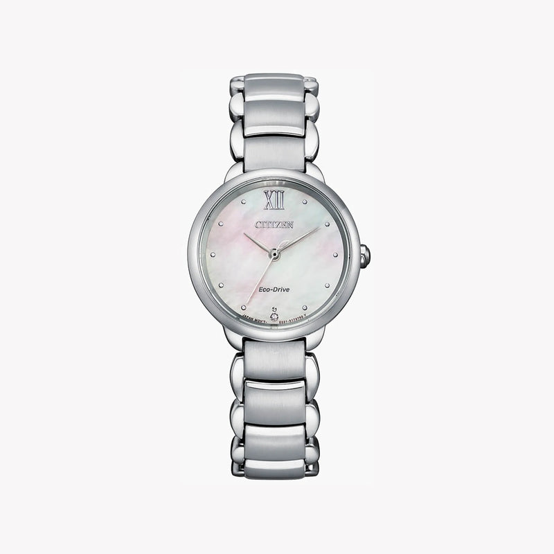 Citizen Women's Silver Stainless Steel Watch, White Dial | Em0920-86d by i-watch