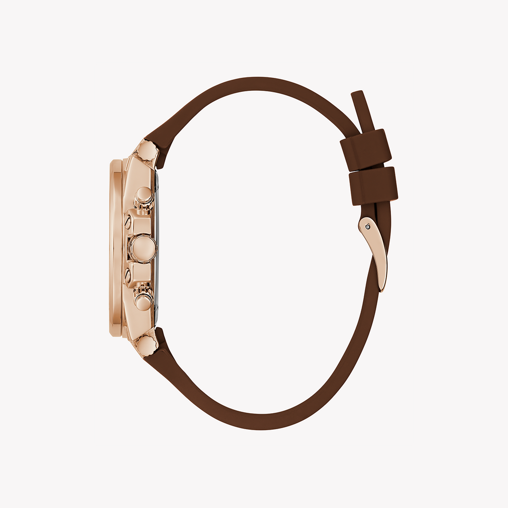 GUESS GW0621L5 - ROSE GOLD GLAMOUR - ELEGANT WOMEN'S TIMEPIECE with Brown Leather Band & White Dial-i-Watch-2