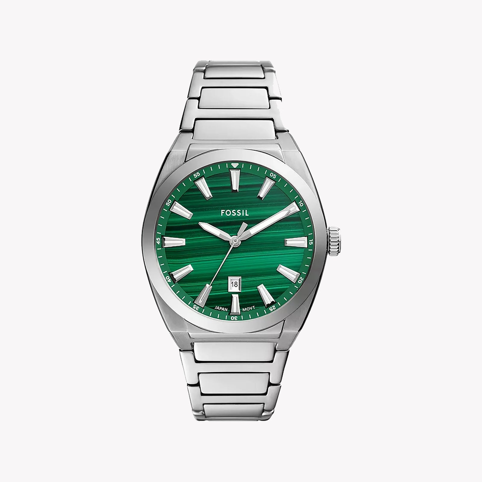 Fossil Men's Silver Stainless Steel Watch, Green Dial | Fs6056 by i-watch