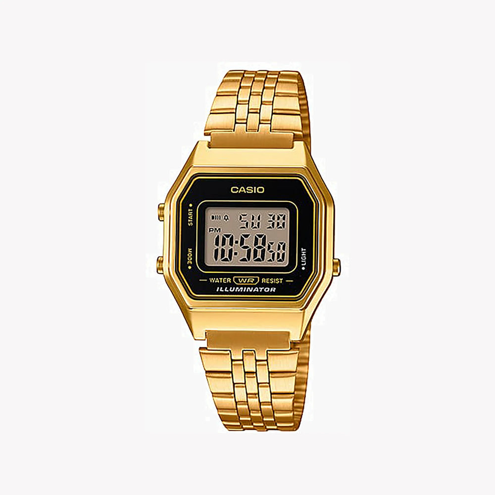 Casio Unisex Gold Resin Watch, Gold Stainless Steel Band | La680wga-1df by i-watch