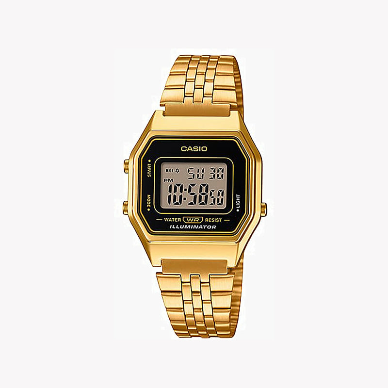 Casio Unisex Gold Resin Watch, Gold Stainless Steel Band | La680wga-1df by i-watch