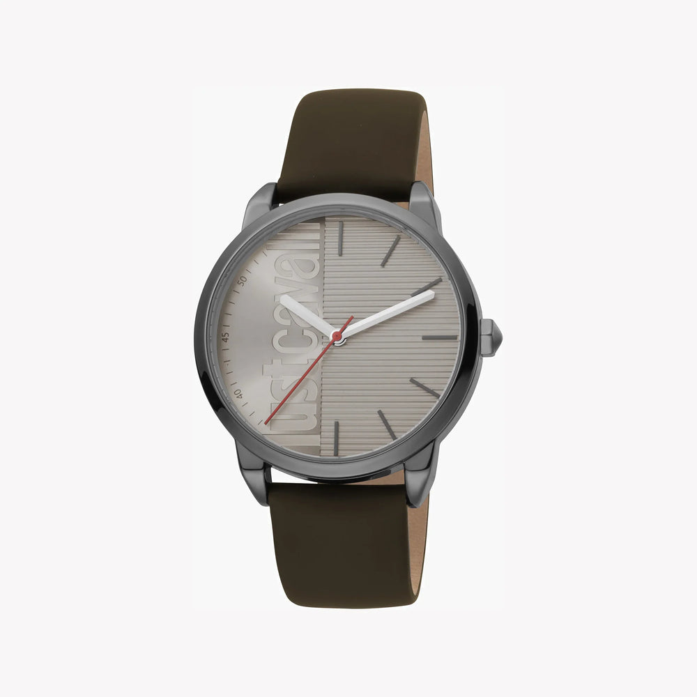 Just Cavalli Men's Brown Leather Watch, Gray Dial | Jc1g079l0035 by i-watch