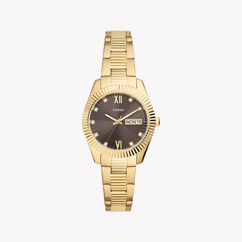 Fossil Women's Gold Watch, Brown Dial | Es5206 by i-watch