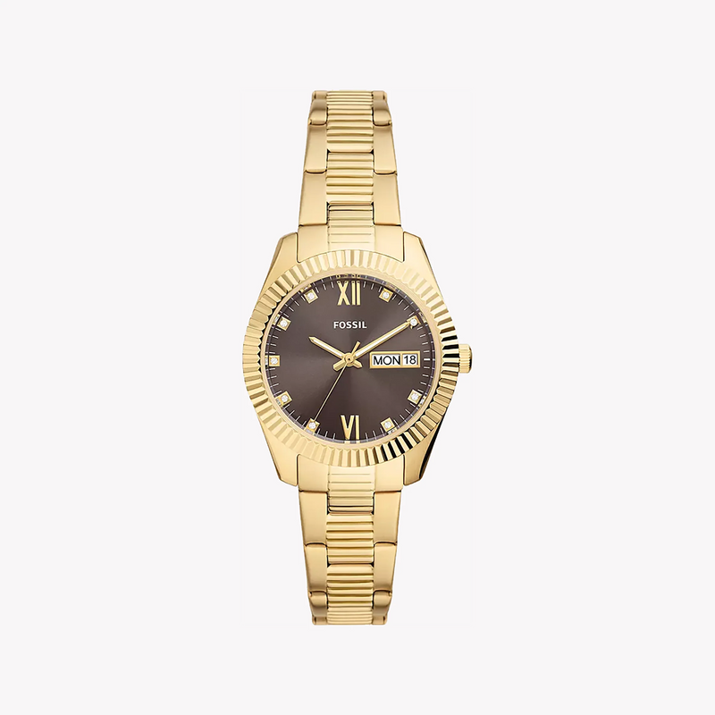 Fossil Women's Gold Watch, Brown Dial | Es5206 by i-watch