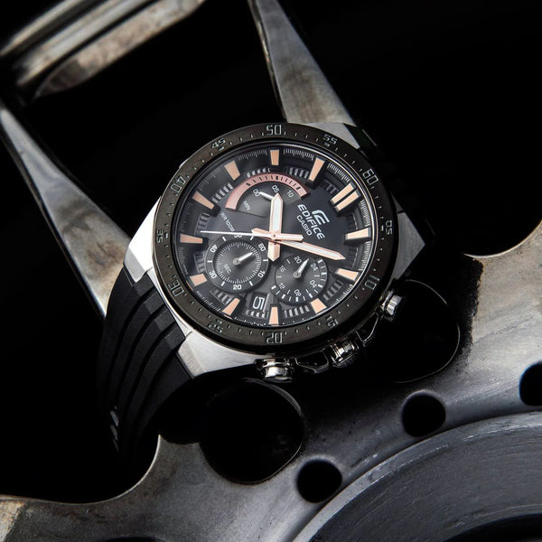 Casio Edifice Efr-563pb-1avudf - Sporty & Stylish Men's Watch With Black Dial & Resin Band by i-watch