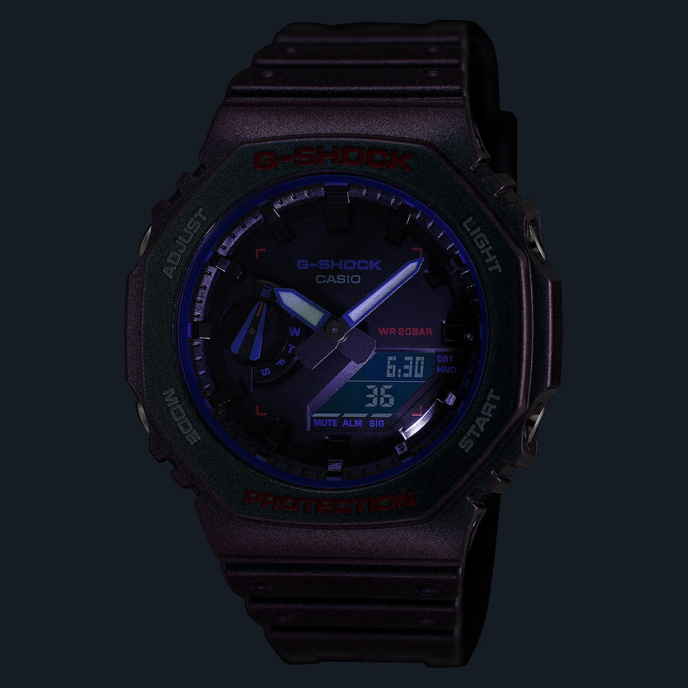 G-Shock Men's Purple Resin Watch, Black Dial | Ga-2100ah-6adr by i-watch