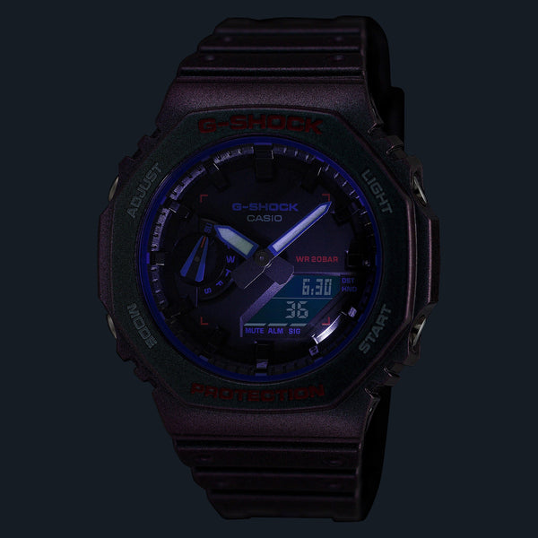G-Shock Men's Purple Resin Watch, Black Dial | Ga-2100ah-6adr by i-watch