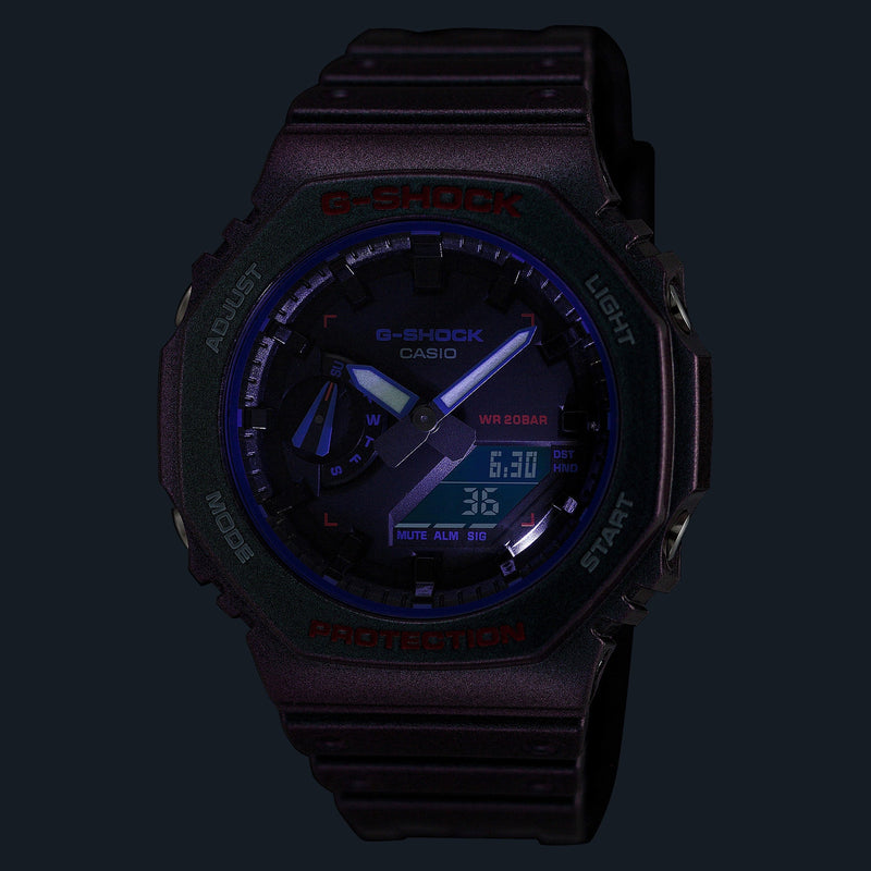 G-Shock Men's Purple Resin Watch, Black Dial | Ga-2100ah-6adr by i-watch