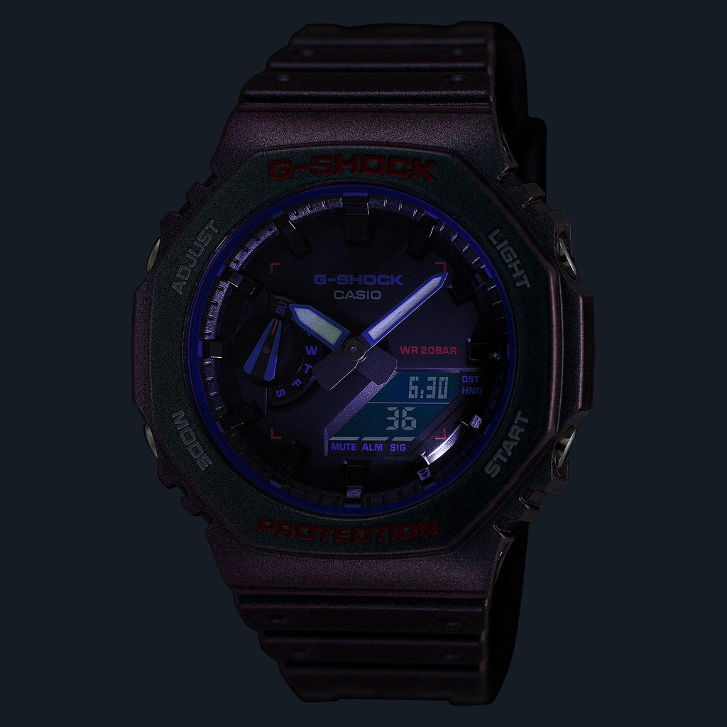 CASIO G-SHOCK GA-2100AH-6ADR - VIBRANT PURPLE ADVENTURER Men's Watch with durable resin band and sleek black dial-i-Watch-5