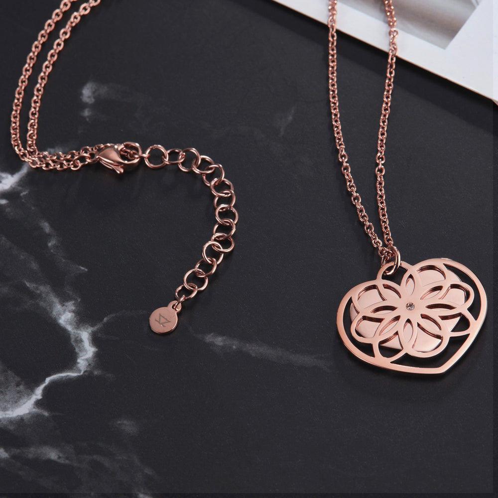 Zink Women's Rose Gold Stainless Steel Necklace | Zfnl004rg by i-watch