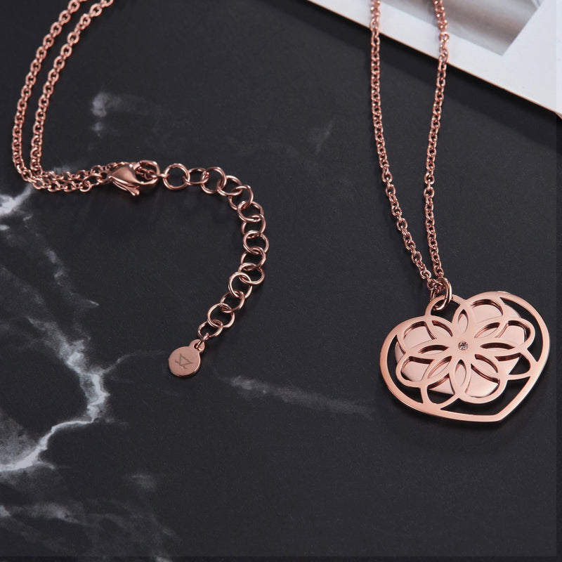 Zink Women's Rose Gold Stainless Steel Necklace | Zfnl004rg by i-watch