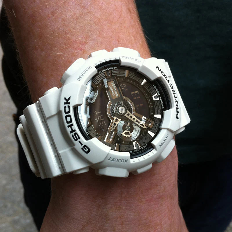 G-Shock Men's White Resin Watch, Digital Dial | Ga-110gw-7adr by i-watch