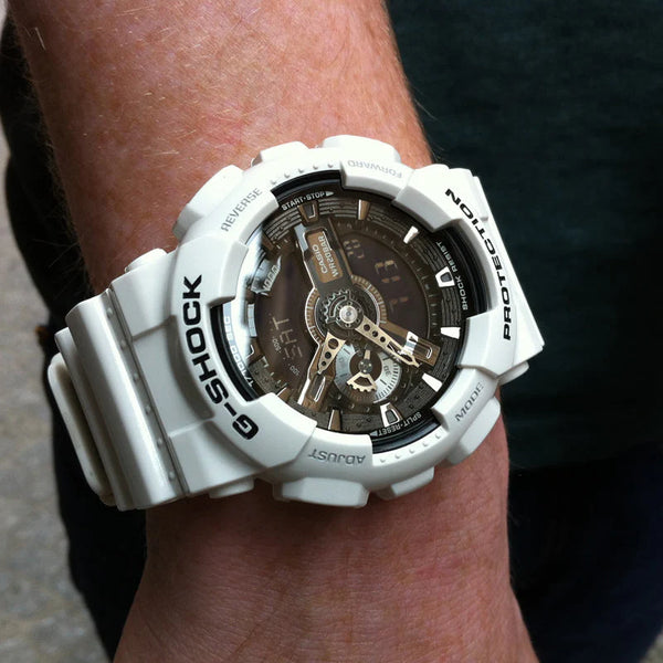 G-Shock Men's White Resin Watch, Digital Dial | Ga-110gw-7adr by i-watch