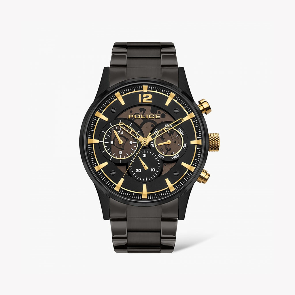 POLICE PEWJK2002802 - BLACK ELEGANCE SERIES Men's Watch: Sleek IP Black Design & Precision Quartz Movement