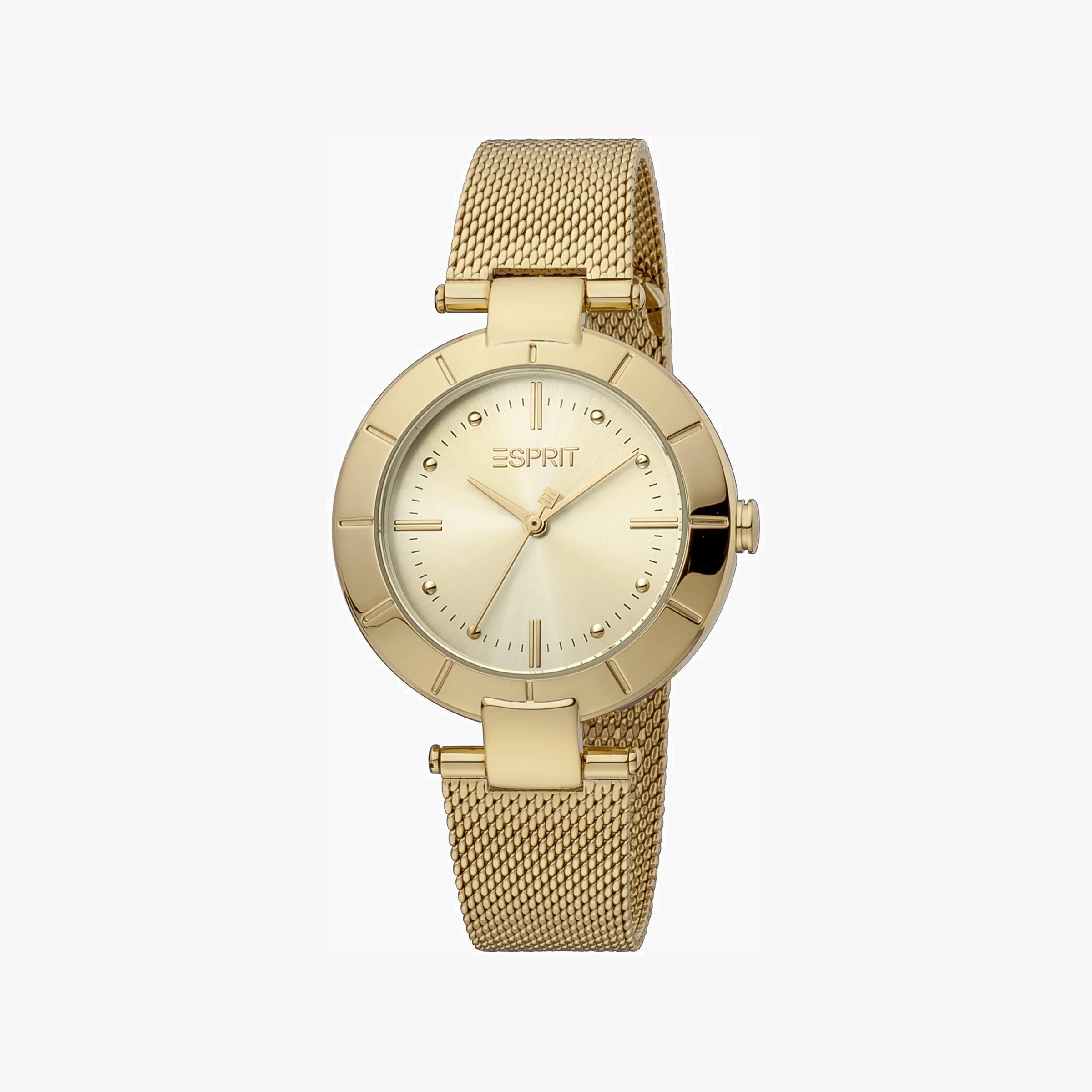 ESPRIT Women's Watch with Gold Stainless Steel Case and Gold Stainless Steel Band