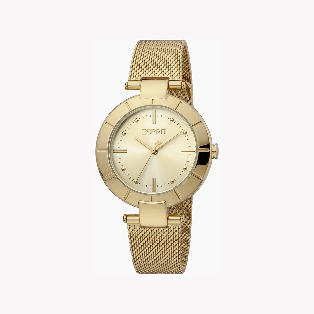 Esprit Women's Gold Stainless Steel Watch, Champagne Dial | Es1l104m0035 by i-watch