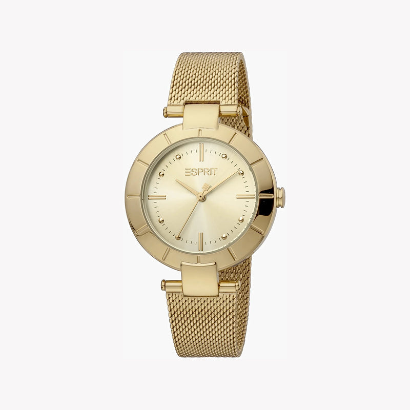 Esprit Women's Gold Stainless Steel Watch, Champagne Dial | Es1l104m0035 by i-watch