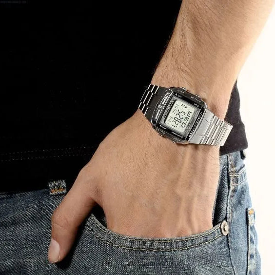 Casio Men's Silver Metal Watch, Black Dial | Db-360n-1a by i-watch