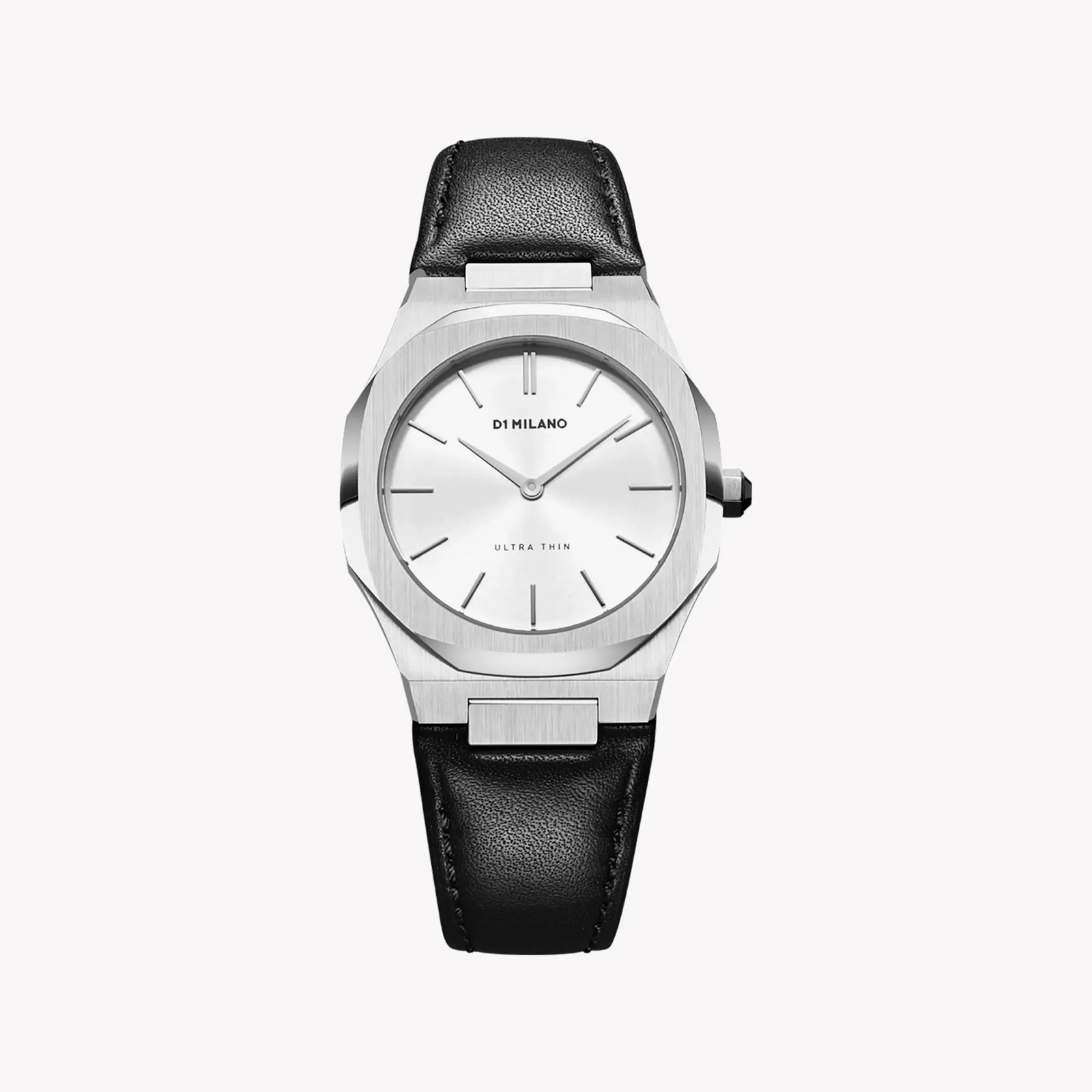 D1 MILANO Women's Silver Stainless Steel, Black Leather | D1-UTLL13 by i-watch
