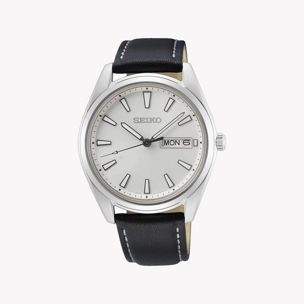 Seiko Men's Silver Stainless Steel, Black Leather | Sur447p1 by i-watch