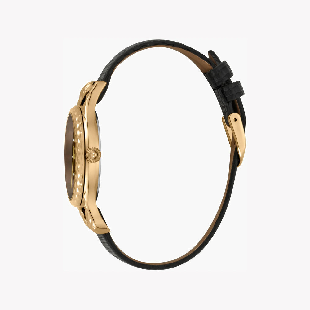 Just Cavalli Women's Black Leather Watch, Gold Case | Jc1l125l0025 by i-watch
