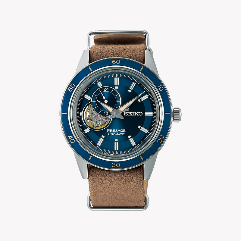 Seiko Presage SSA453J1 Men's Watch, Blue Stainless Steel, Leather-i-Watch