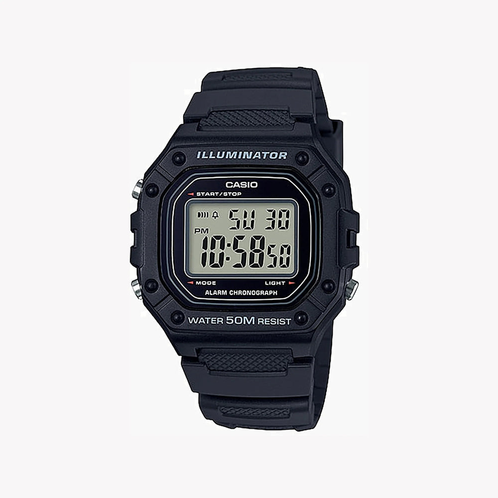 Casio Men's Resin Digital Watch, Black | W-218h-1avdf by i-watch
