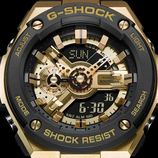 Casio G-Shock Gst-400g-1a9dr - Elegant Powerhouse Men's Watch With Gold Case & Black Band by i-watch