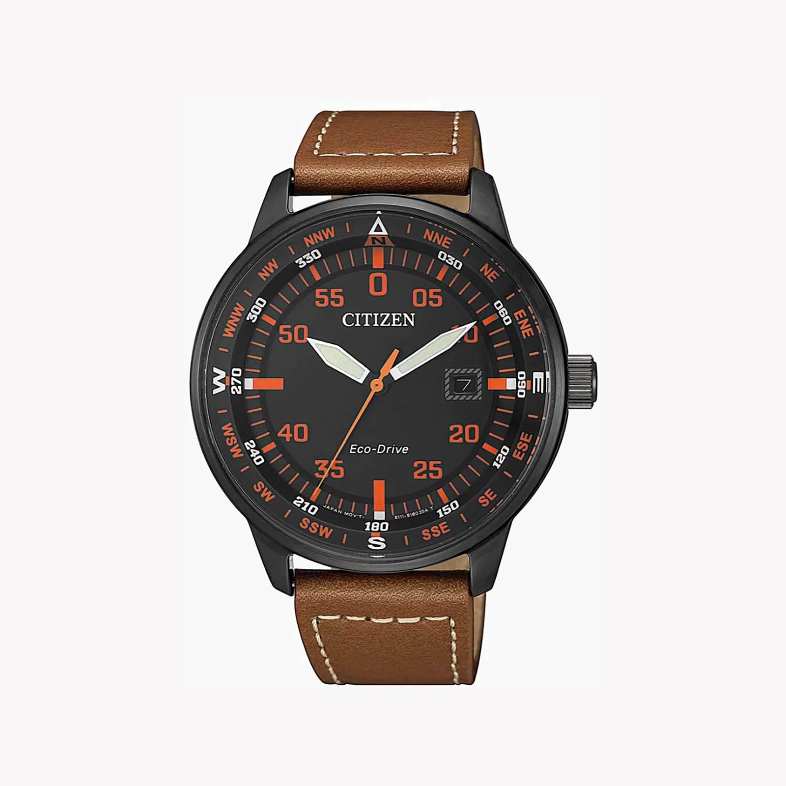 Citizen Eco-Drive Bm7395-11e: Bold Sophistication - Men's Black & Brown Leather Watch by i-watch