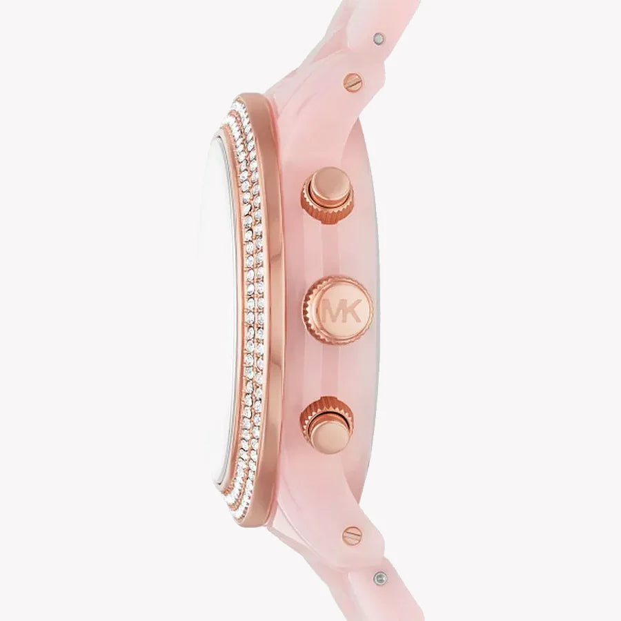 Michael Kors Women's Pink Rubber Watch, White Dial | Mk7424 by i-watch
