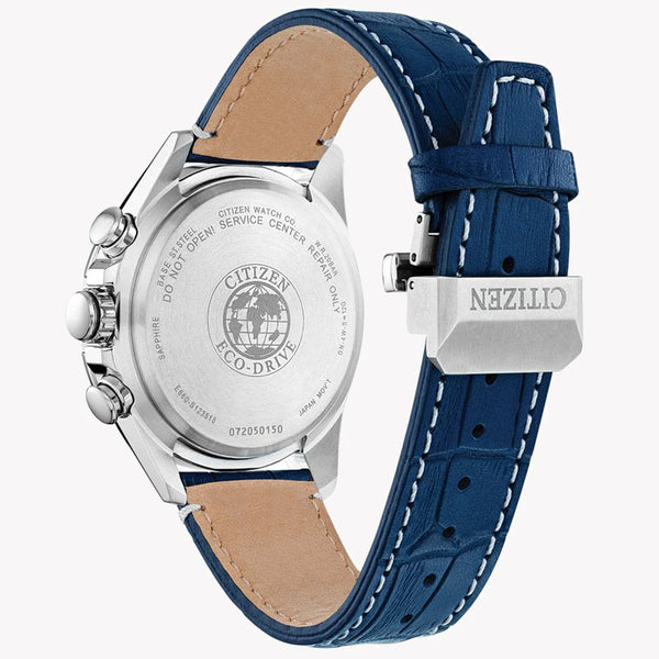 Citizen Cb5918-02l - Elegant Blue Dial Men's Watch With Leather Band & Perpetual Calendar by i-watch