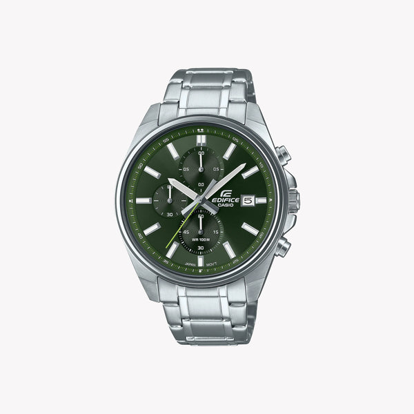 Casio Men's Silver Watch, Green Dial | Efv-610d-3cvu by i-watch