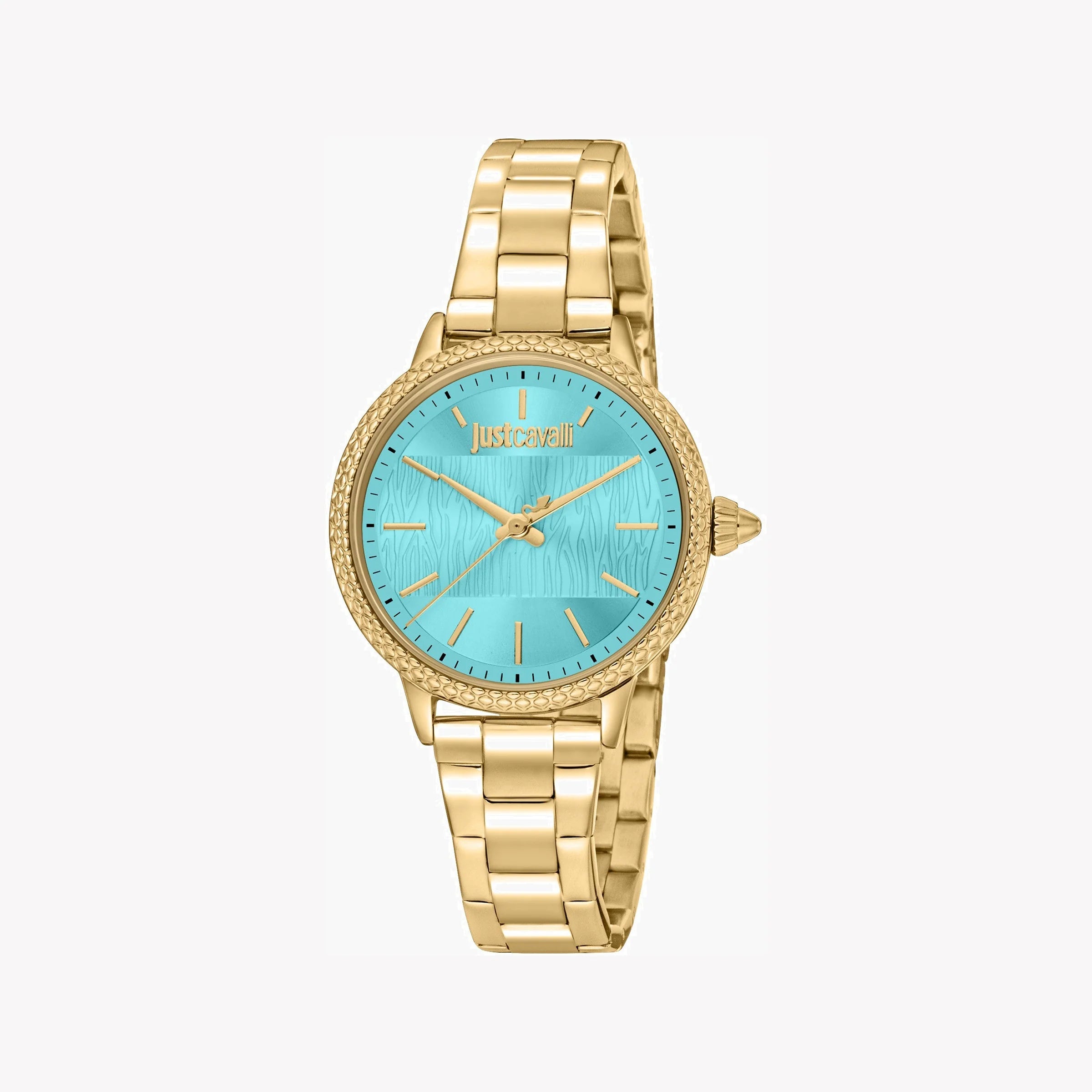 JUST CAVALLI Women's Watch with Gold Stainless Steel Case and Gold Stainless Steel Band